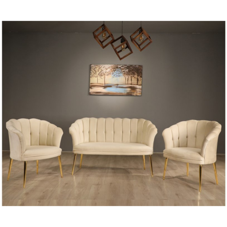 Set Canapea & 2 Fotolii - Beige