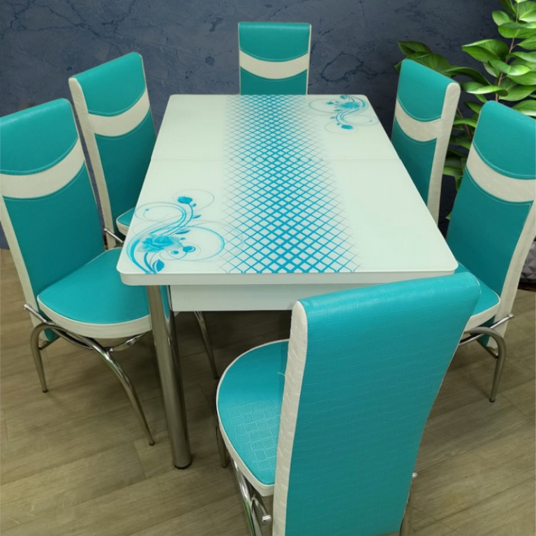Set Masa extensibila & 6 Scaune - Azure
