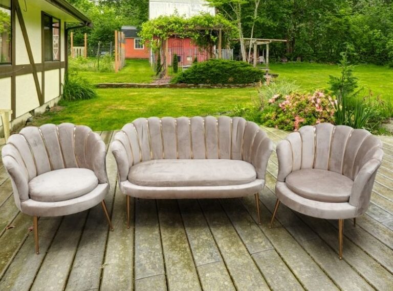 Set Canapea & 2 Fotolii - Beige Gold