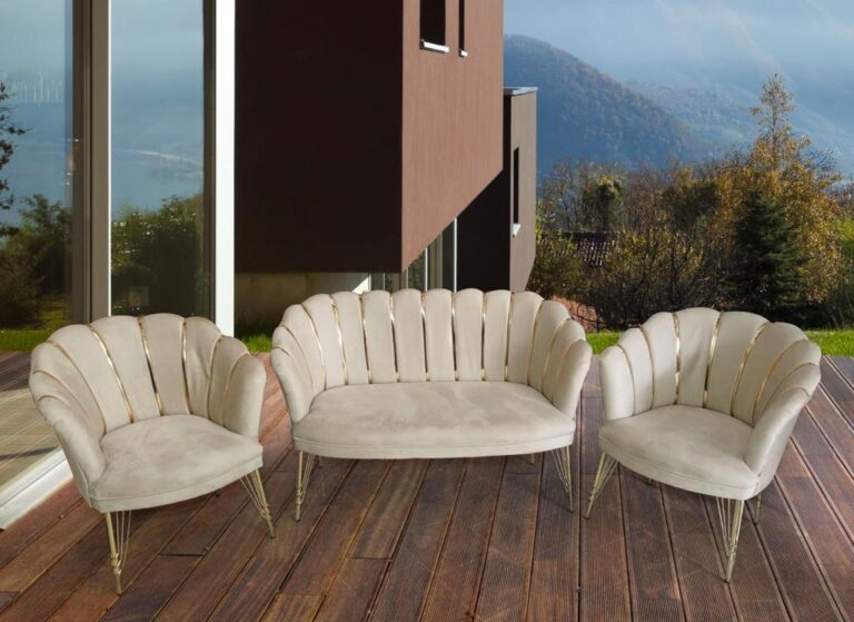 Set Canapea & 2 Fotolii - Beige