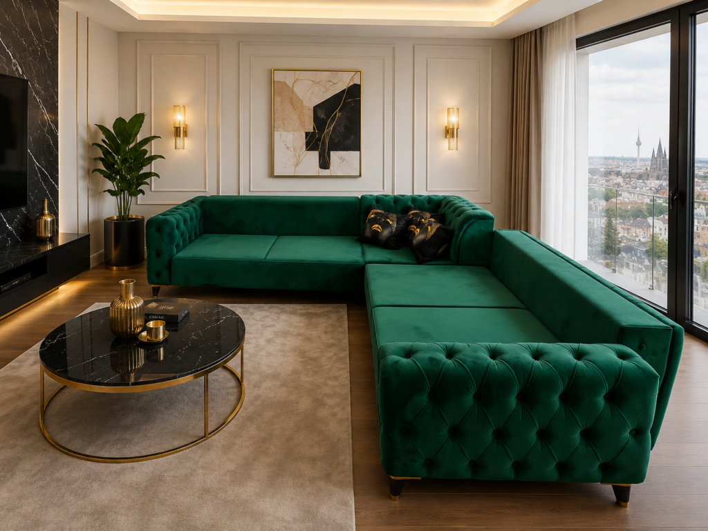 Coltar Chesterfield Smarald — cadrul 3