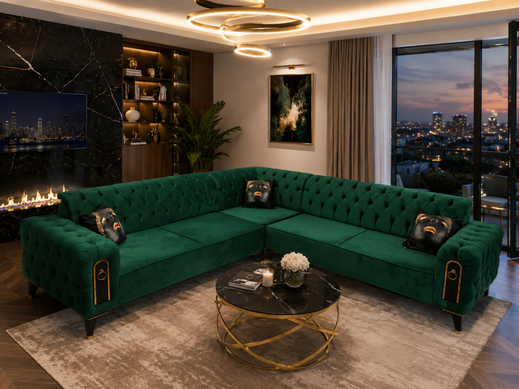 Coltar Chesterfield Smarald — cadrul 6