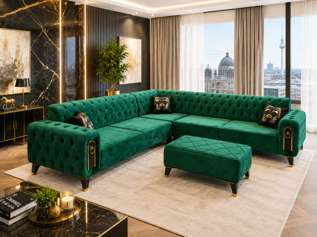 Coltar Chesterfield Smarald — cadrul 8