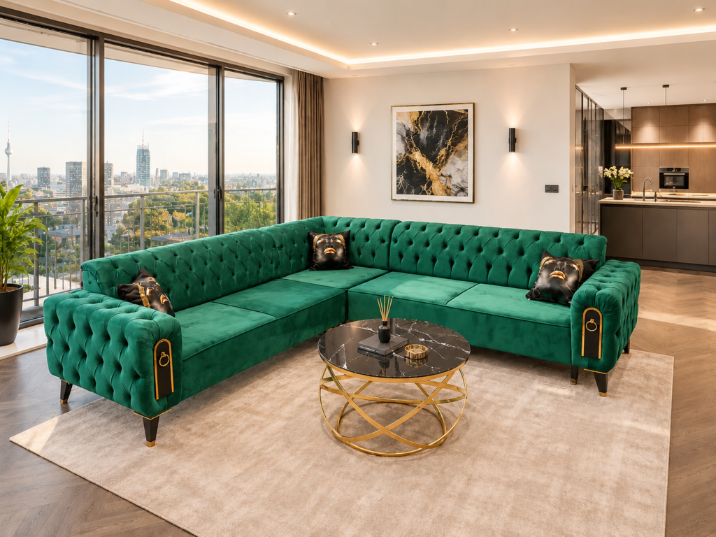 Coltar Chesterfield Smarald — cadrul 5