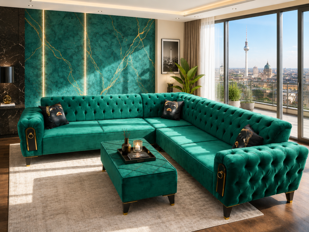 Coltar Chesterfield Smarald — cadrul 4