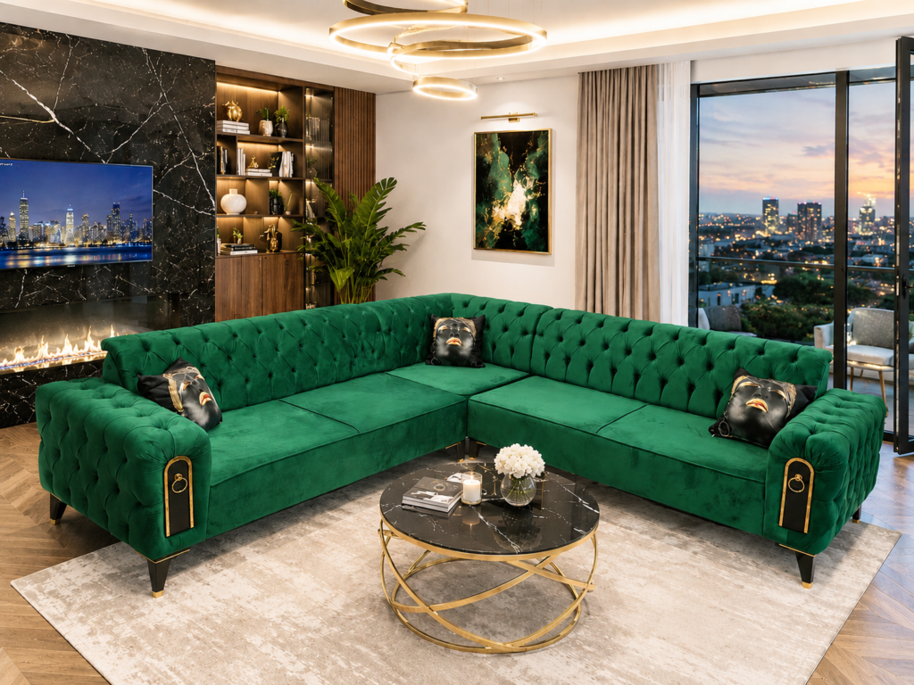 Coltar Chesterfield Smarald — cadrul 9