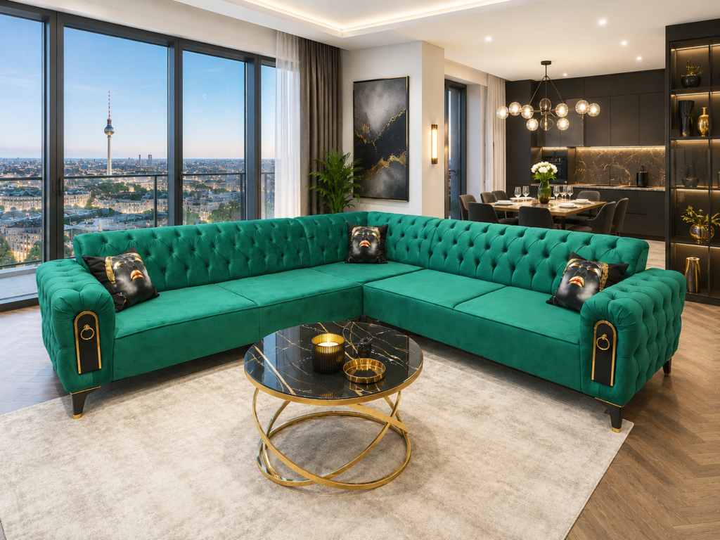 Coltar Chesterfield Smarald — cadrul 2