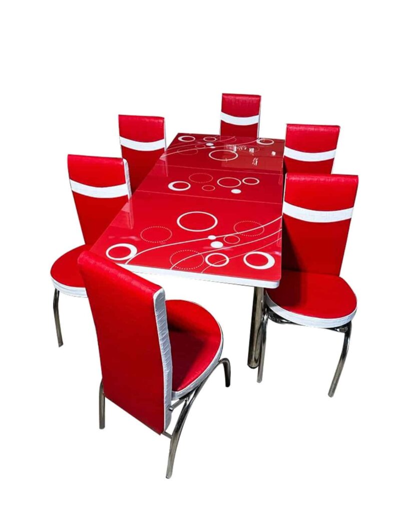 Set Masa extensibila & 6 Scaune - Red & white — cadrul 1