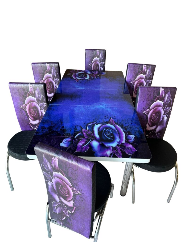 Set Masa extensibila & 6 Scaune - Purple Rose — cadrul 1