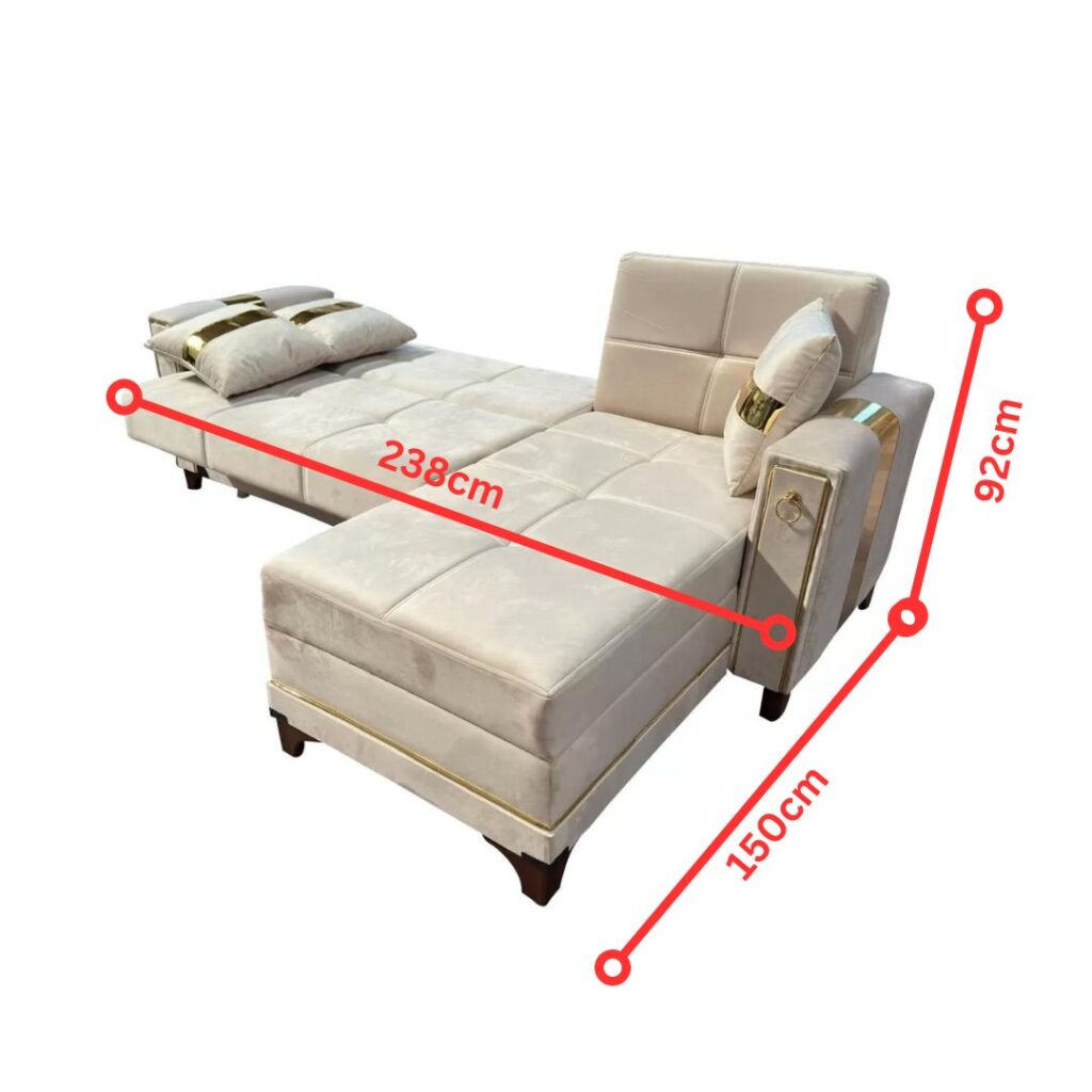 Coltar Extensibil cu Lada - Beige — cadrul 4