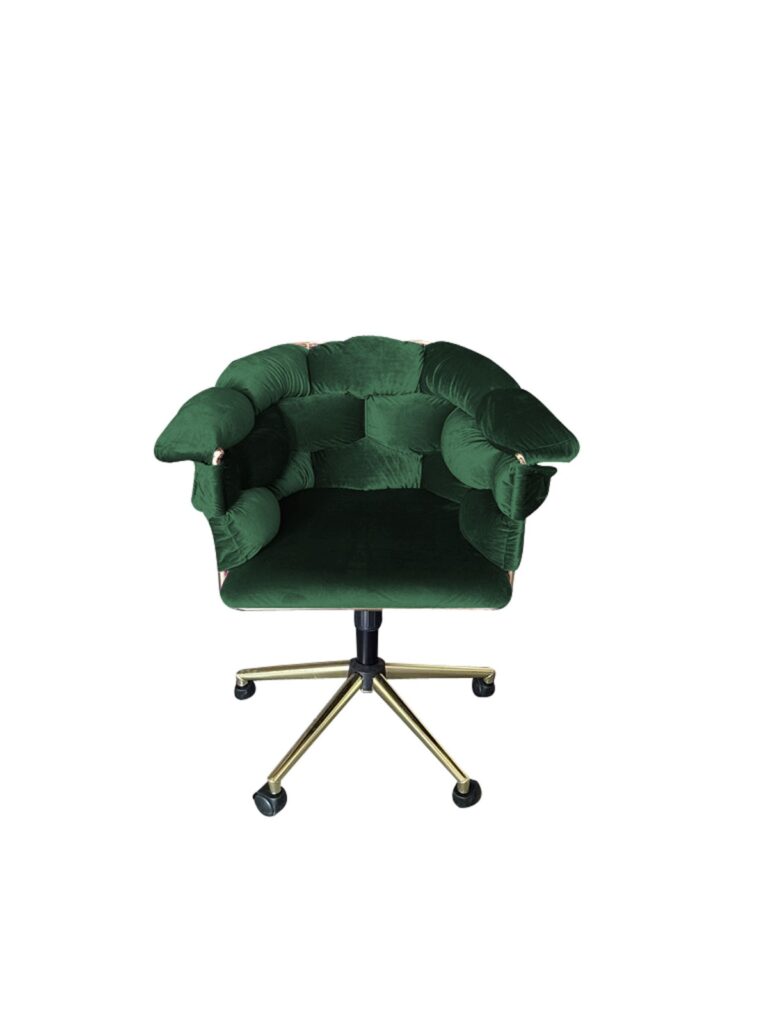 Fotoliu cu roti - Bubble Verde Smarald — cadrul 1