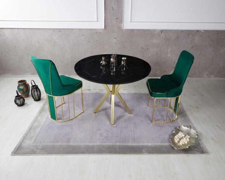 Set Masa Rotunda si 2 Scaune - Smarald / Black