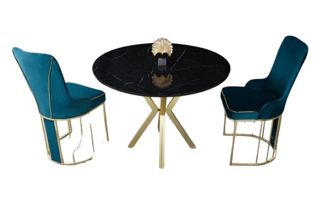 Set Masa Rotunda si 2 Scaune - Turcoaz / Black — cadrul 1