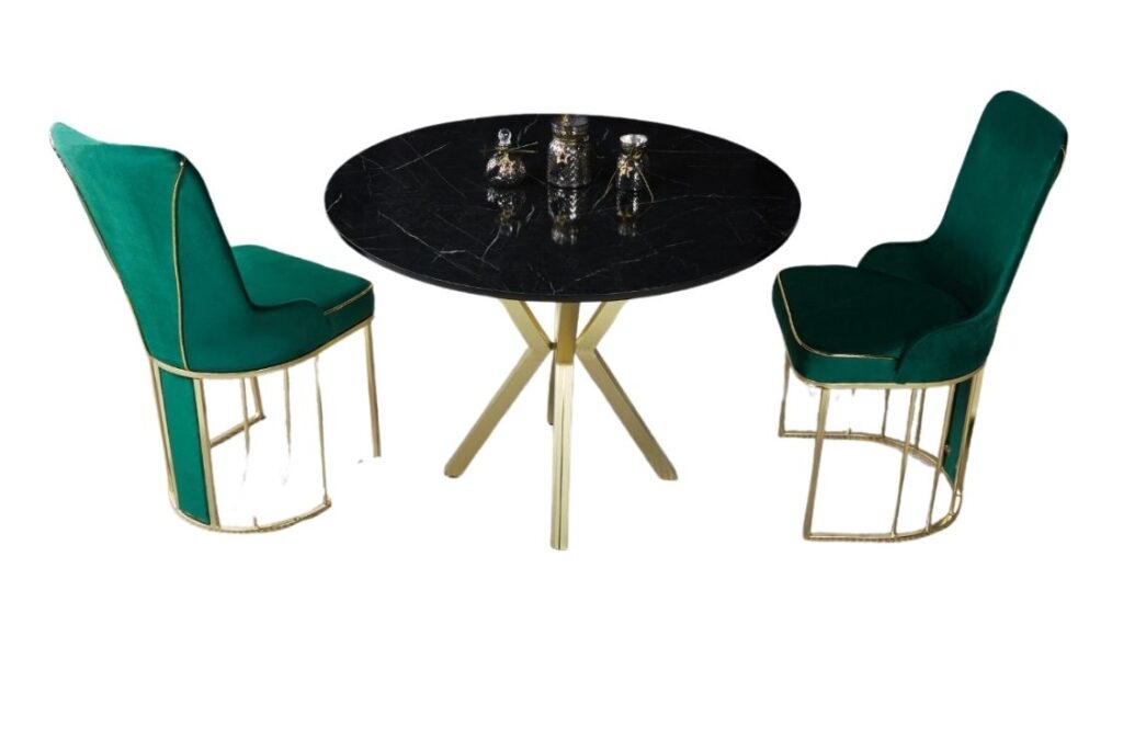 Set Masa Rotunda si 2 Scaune - Smarald / Black — cadrul 1