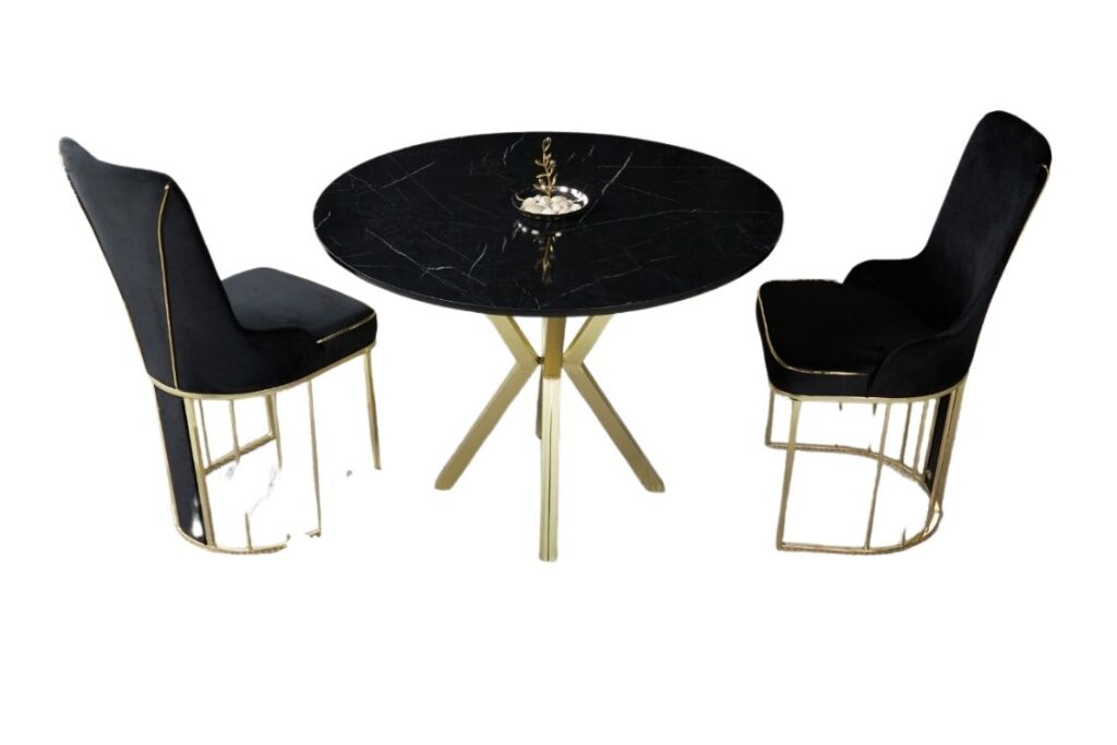 Set Masa Rotunda si 2 Scaune - Carbune / Black — cadrul 1