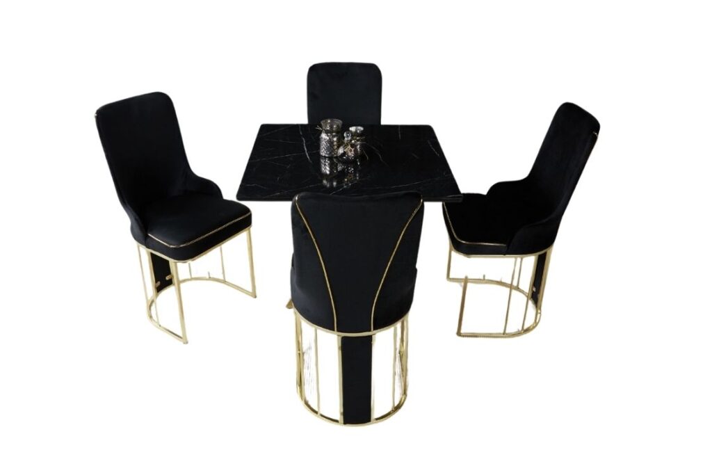 Set Masa Patrata si 4 Scaune - Carbune / Black — cadrul 1