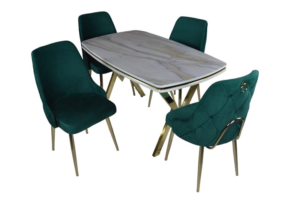 Set Masa Fixa & 4 Scaune - Verde Forest — cadrul 1