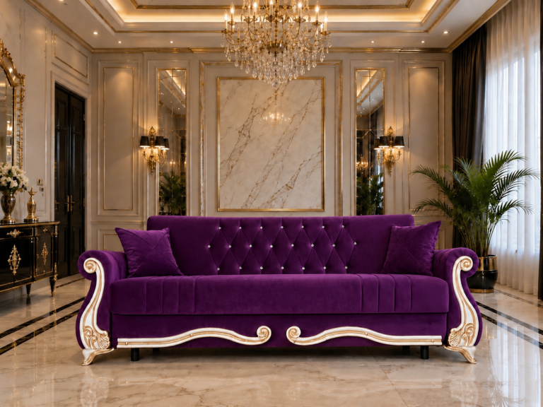 Canapea Extensibila cu Lada - Purple