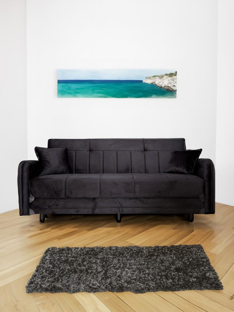 Canapea Extensibila 3 locuri - Negru