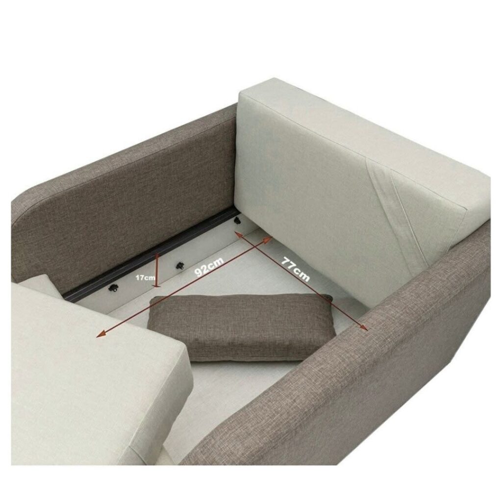 Fotoliu Extensibil cu depozitare - Beige/Sand — cadrul 6