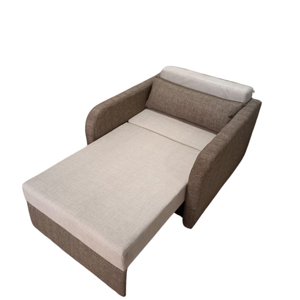 Fotoliu Extensibil cu depozitare - Beige/Sand — cadrul 2