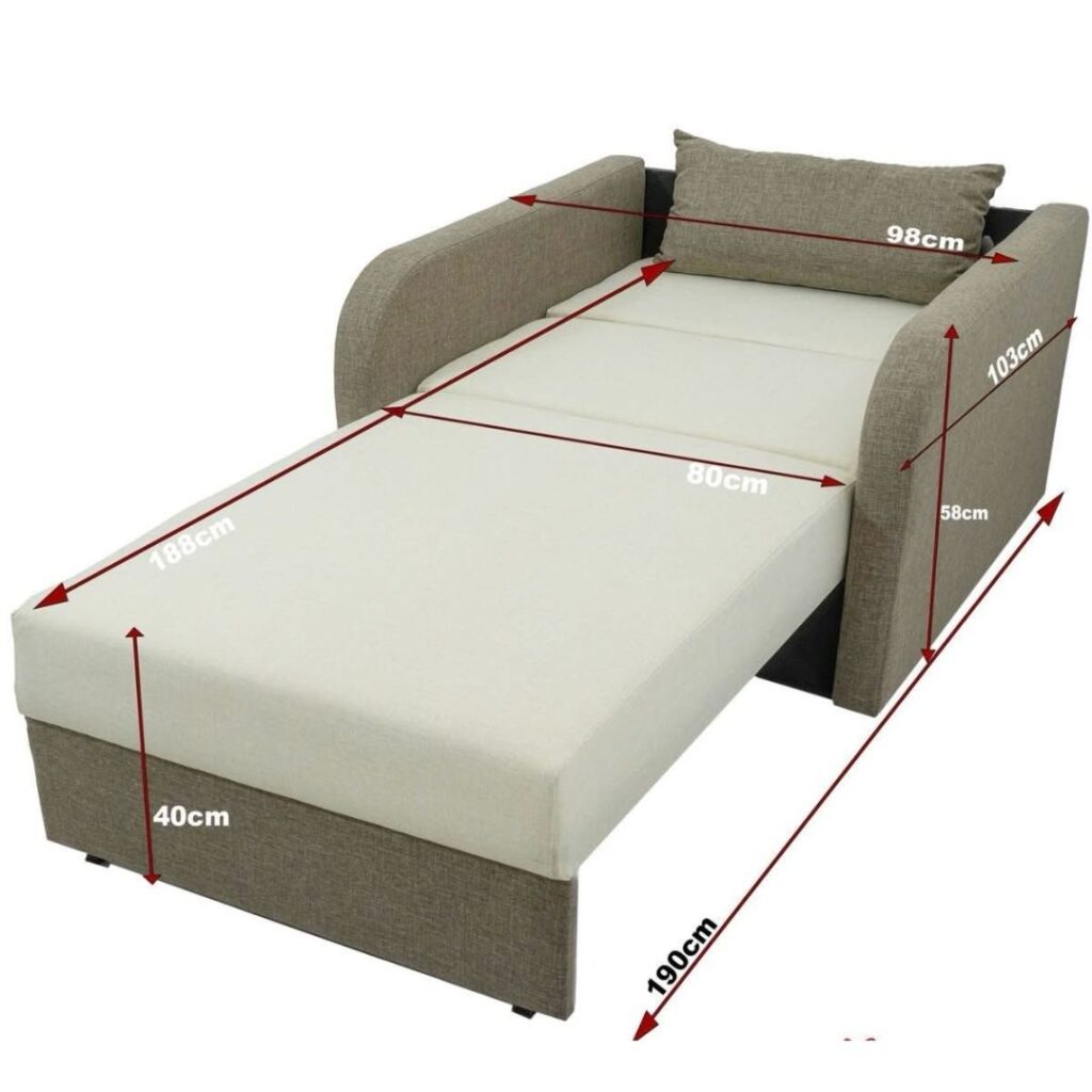 Fotoliu Extensibil cu depozitare - Beige/Sand — cadrul 5