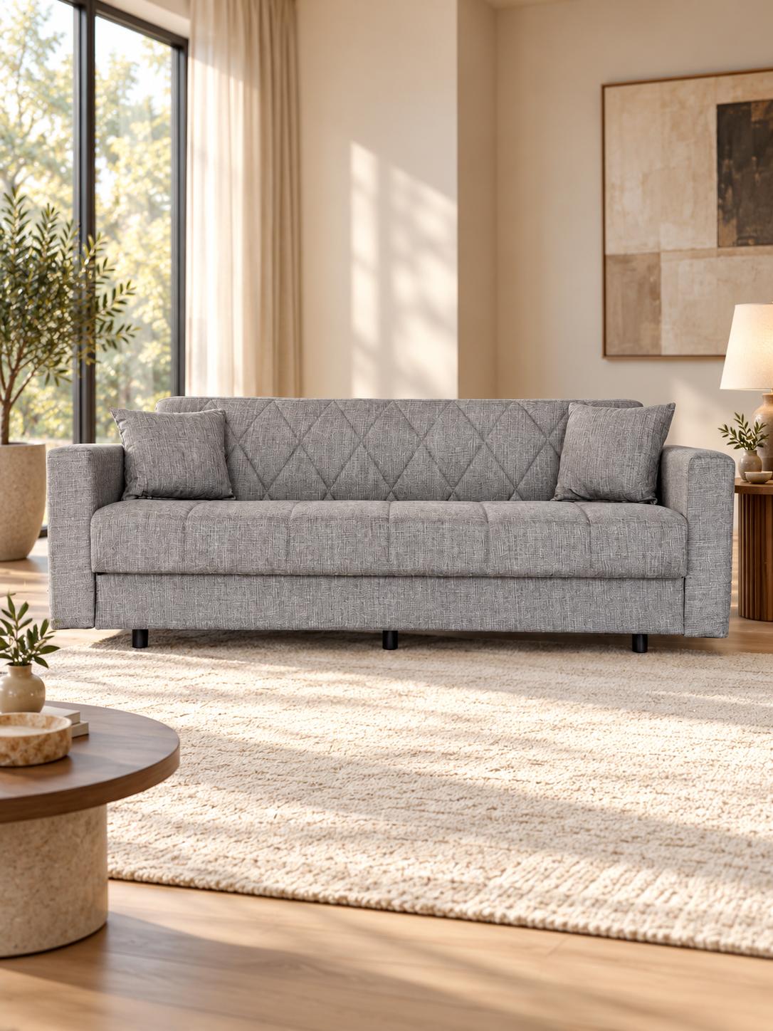 Canapea Extensibila Premium - Gri Cross — foto de ambient