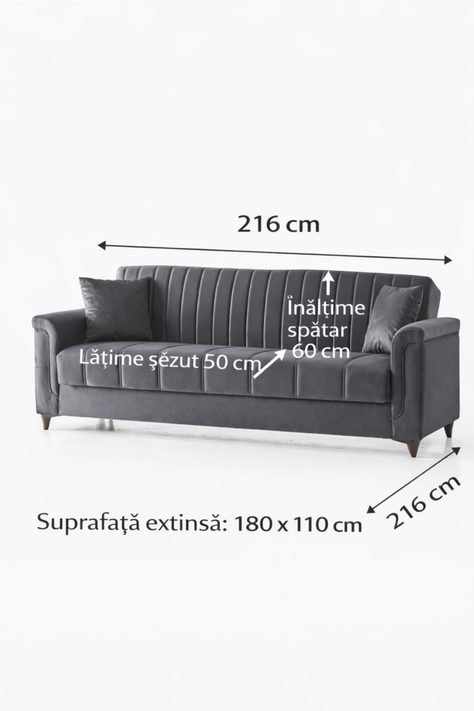 Canapea Extensibila Premium - Gri Antracit — cadrul 2