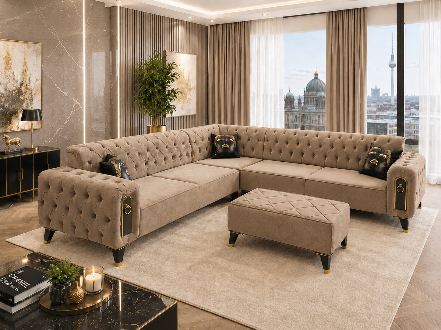 Coltar Chesterfield Capuccino — foto de ambient