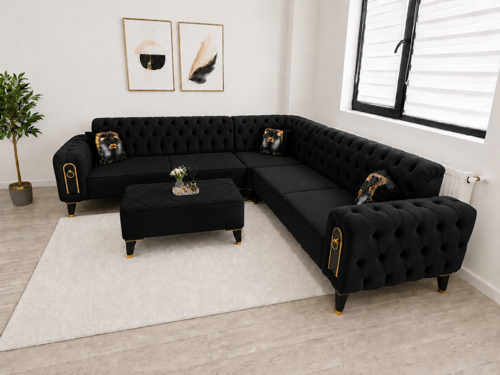 Coltar Chesterfield Negru — cadrul 1