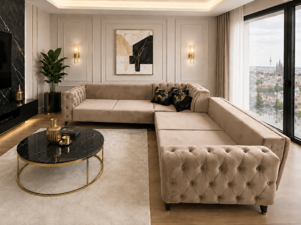 Coltar Chesterfield Capuccino — cadrul 2
