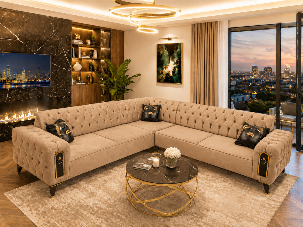 Coltar Chesterfield Capuccino — cadrul 3