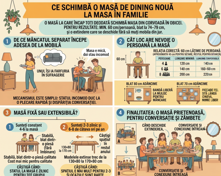 Ce schimbă o masă de dining nouă la masa în familie