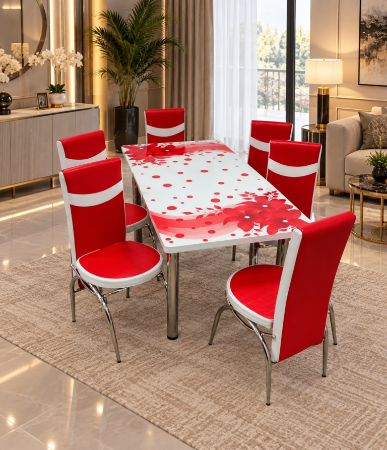 Set Masa extensibila & 6 Scaune - Red Sakura