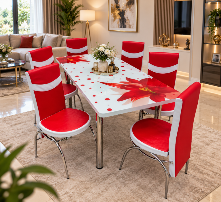 Set Masa extensibila & 6 Scaune - Red Lilly
