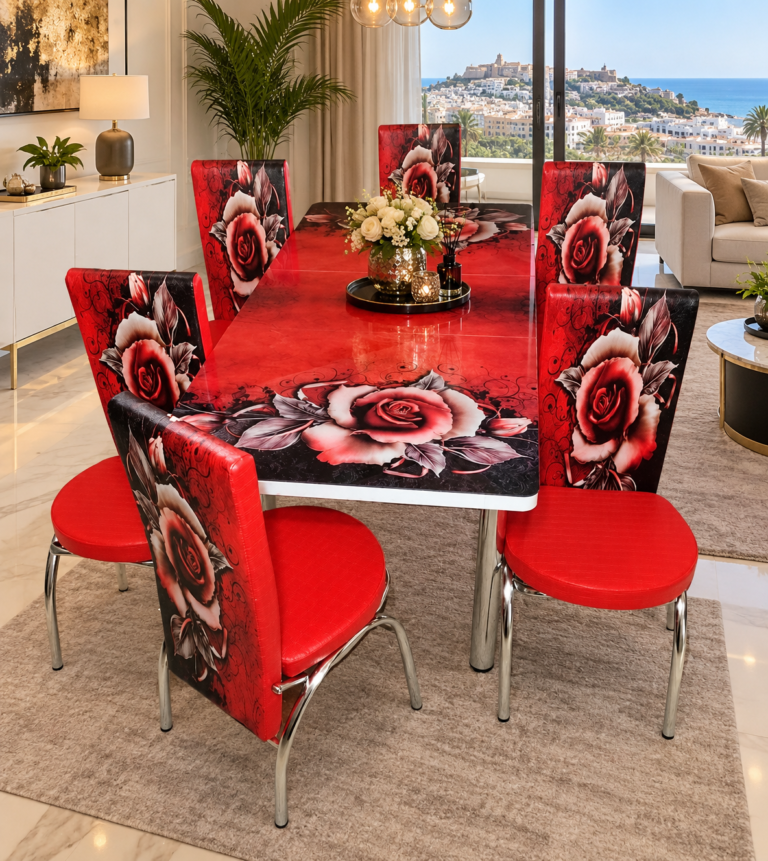 Set Masa extensibila & 6 Scaune - Rose