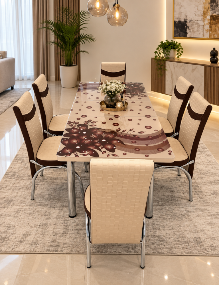Set Masa extensibila & 6 Scaune - Brown Poppy