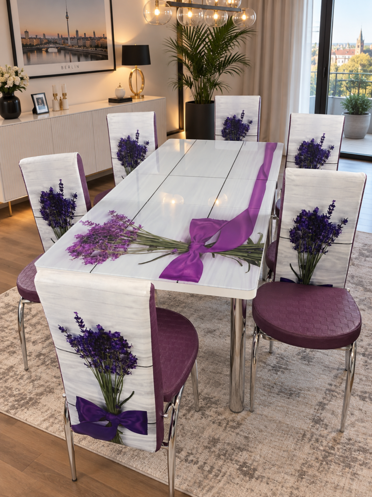 Set Masa extensibila & 6 Scaune - Lavender