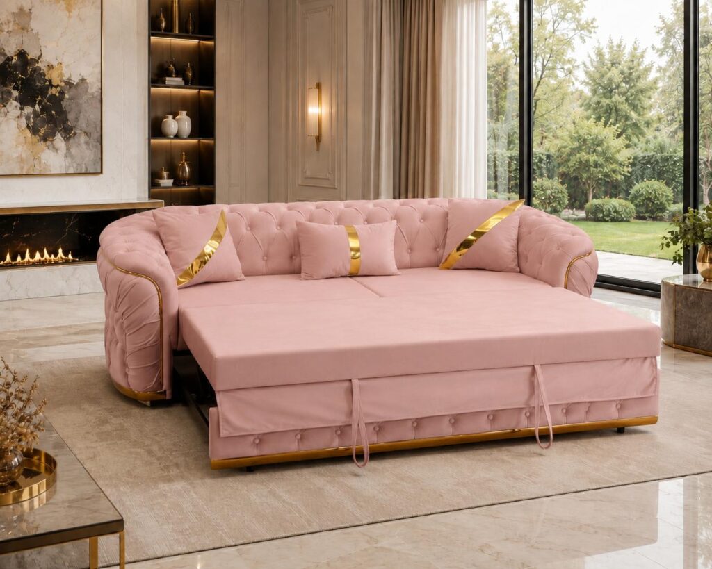Set Canapea Extensibila Premium si 2 Fotolii - Rose — cadrul 3
